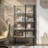 Bexley 72.25"H X 38"W Metal and Wood Etagere Bookcase