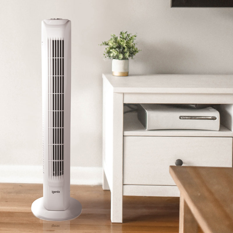29 Inch Oscillating Tower Fan, White