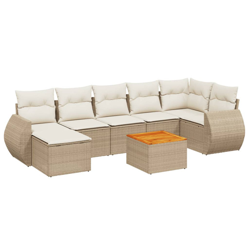 Ensemble de canapé de jardin Vidaxl beige, blanc crème