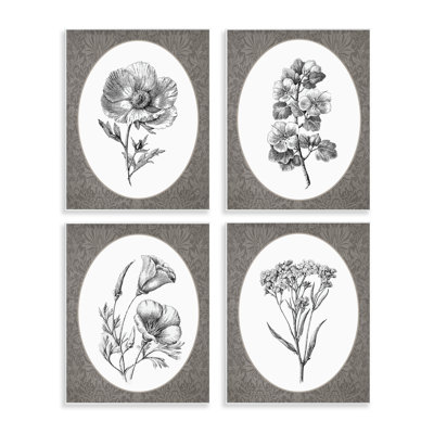 Ornement de fleurs sur une plaque murale damassée, design par lettré et doublé