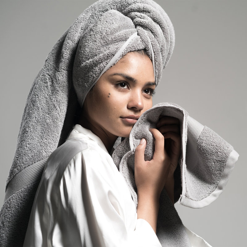 Cotton Blend Bath Towel, Gray