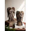 Ensemble de 2 anges en bois naturel Kalalou Driftwood H 12 po