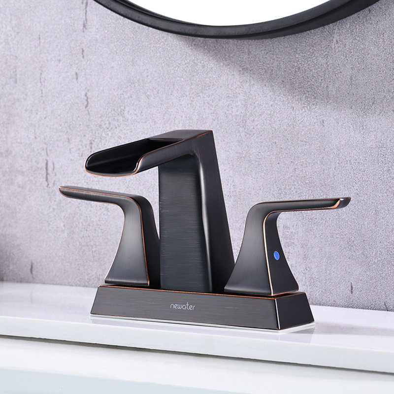 Robinet de salle de bain à ensemble central avec bonde, Bronze huilé
