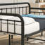 Structure de lit de jour en métal pour lit simple pour chambre à coucher, lit plateforme à lattes en acier robuste avec rangement sous le lit, sans sommier tapissier, noir