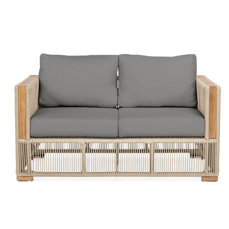 Causeuse Campo - Gris anthracite, Gris anthracite, Beige