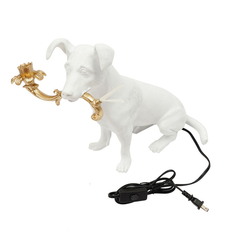 Puppy Dog Table Lamp,Decorative Desk Light With E12 Base (Not Included Bulb)