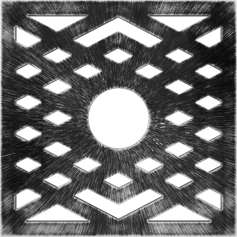Médaillon de plafond à chevron en PVC de qualité architecturale Chevron, H 40 po x l 40 po x P 1 po, Étain antique