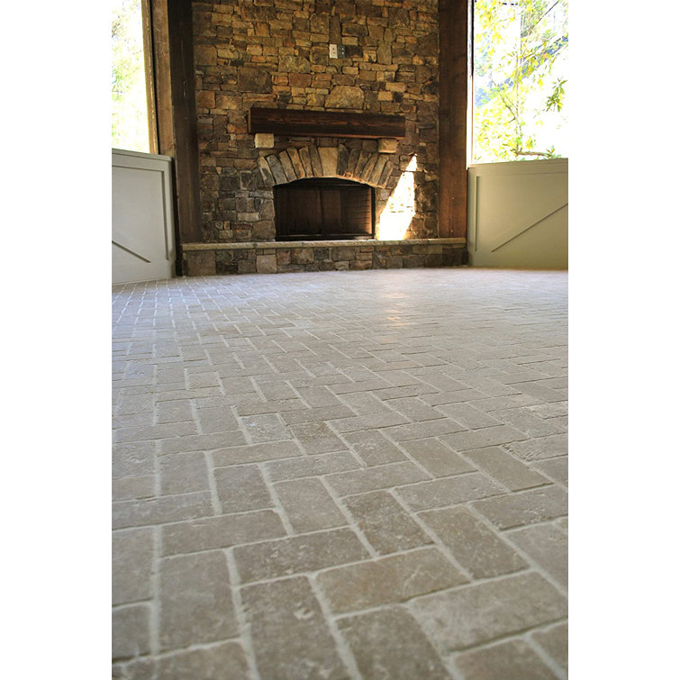 Walnut Travertine Tumbled Wall and Floor Tile 3x6"