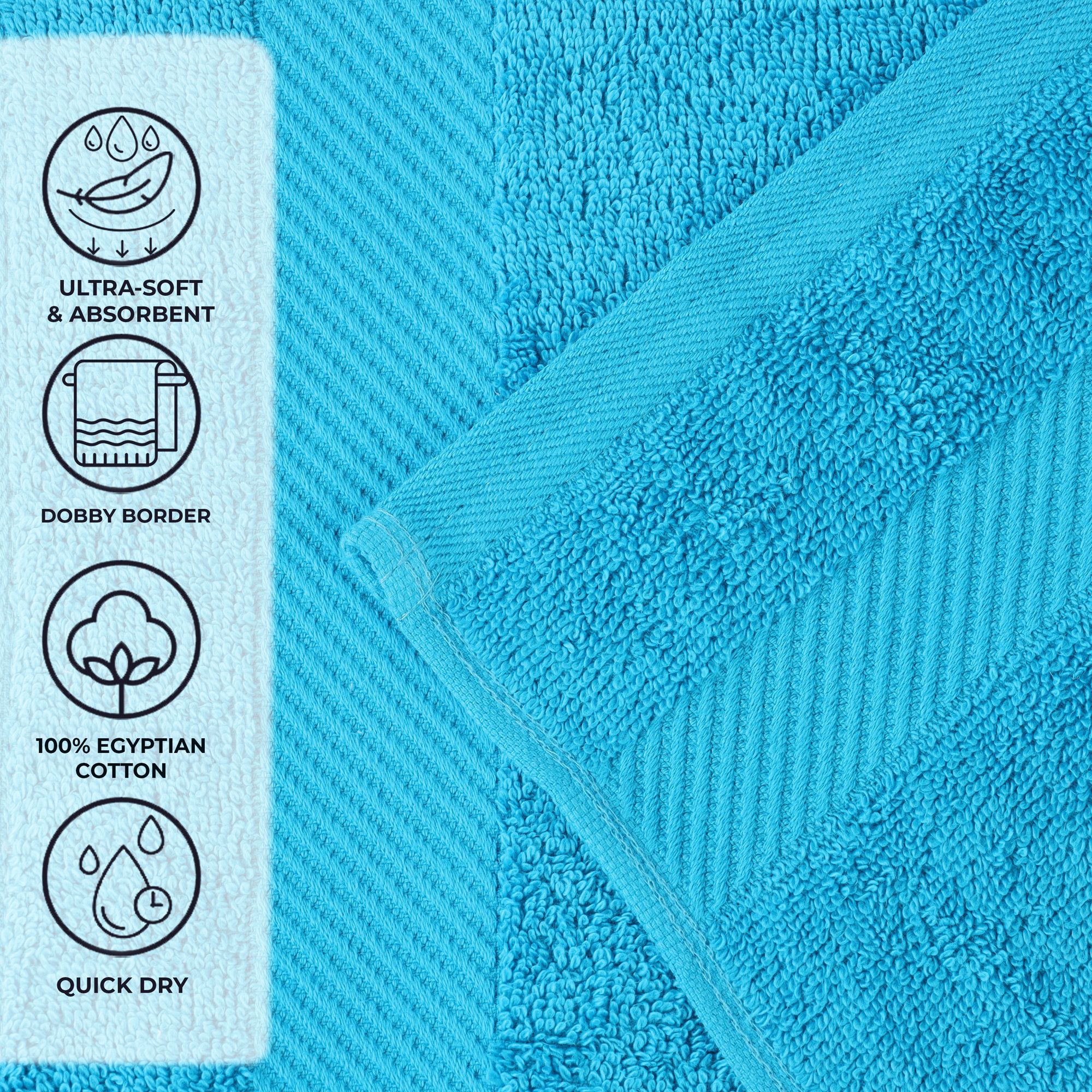 Certified Egyptian Cotton Medium Weight Solid Luxury 2 Piece Bath Sheet Set, Capri Breeze