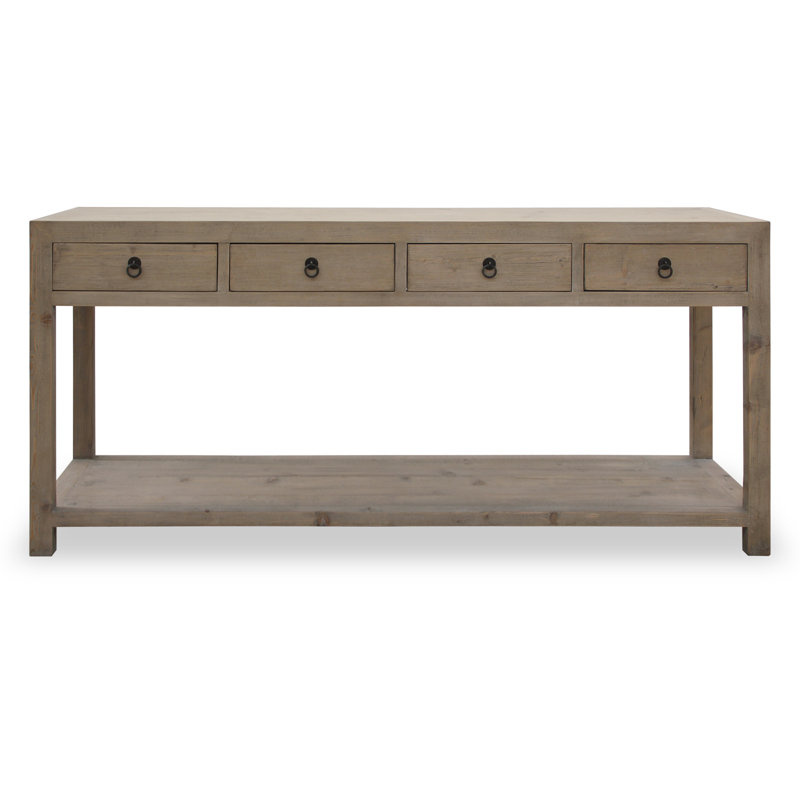 Buffet 75 po en bois de pin à 4 tiroirs