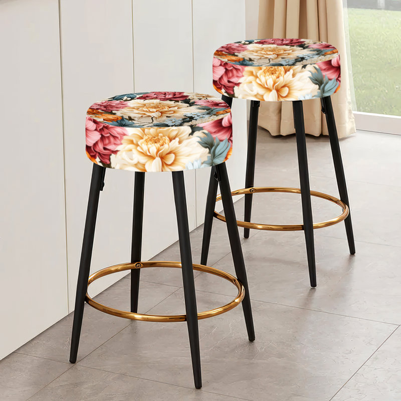 Renaissance Garden Botanical Pattern II - Ensemble de 2 tabourets de bar botaniques
