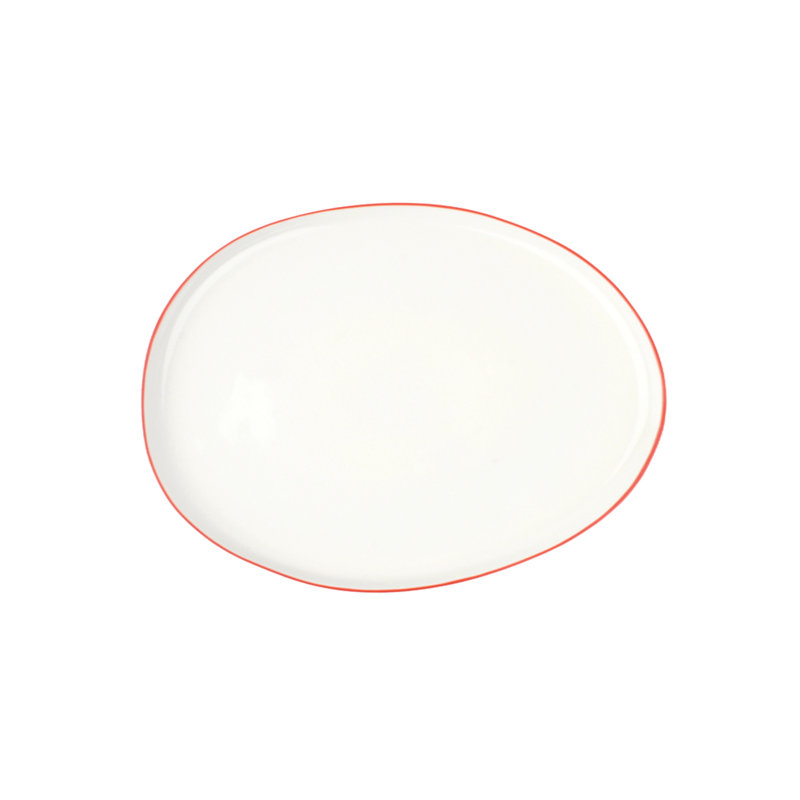 Canvas Home Abbesses Porcelain Platter, White/Red