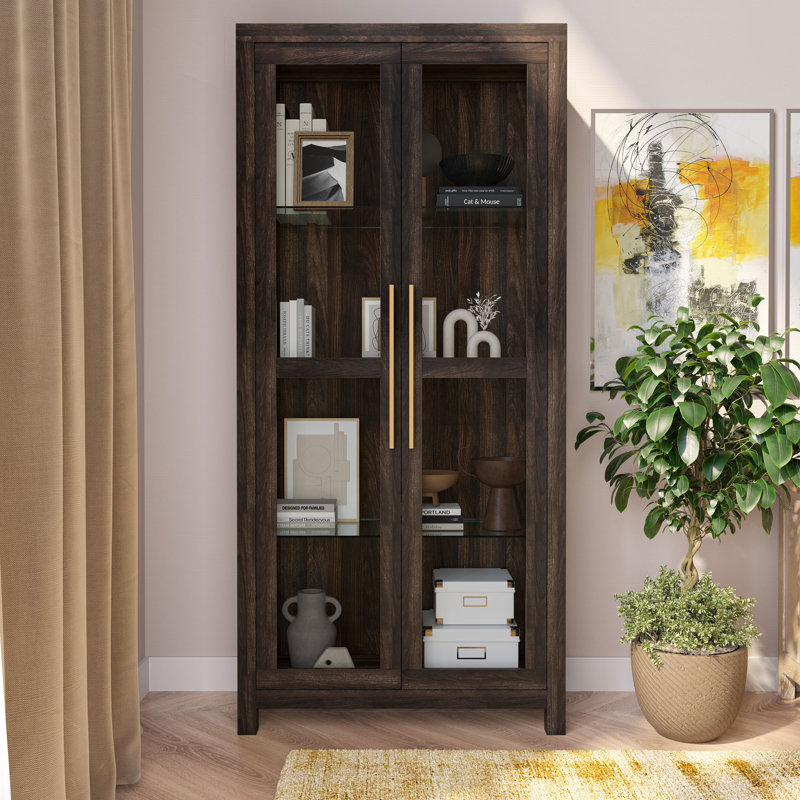 Merthie China Cabinet 31.5'' W, Dark Walnut