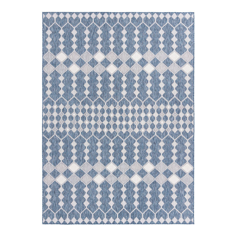 Blue Traliccio Indoor/Outdoor Trellis Rug