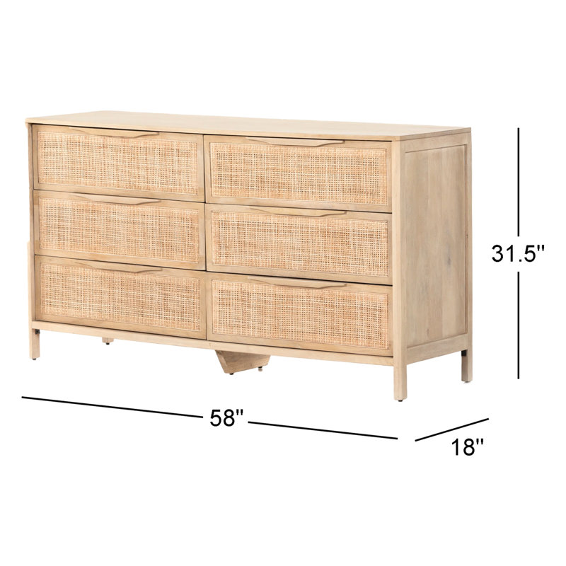 Sydney 6 - Drawer Dresser, Beige