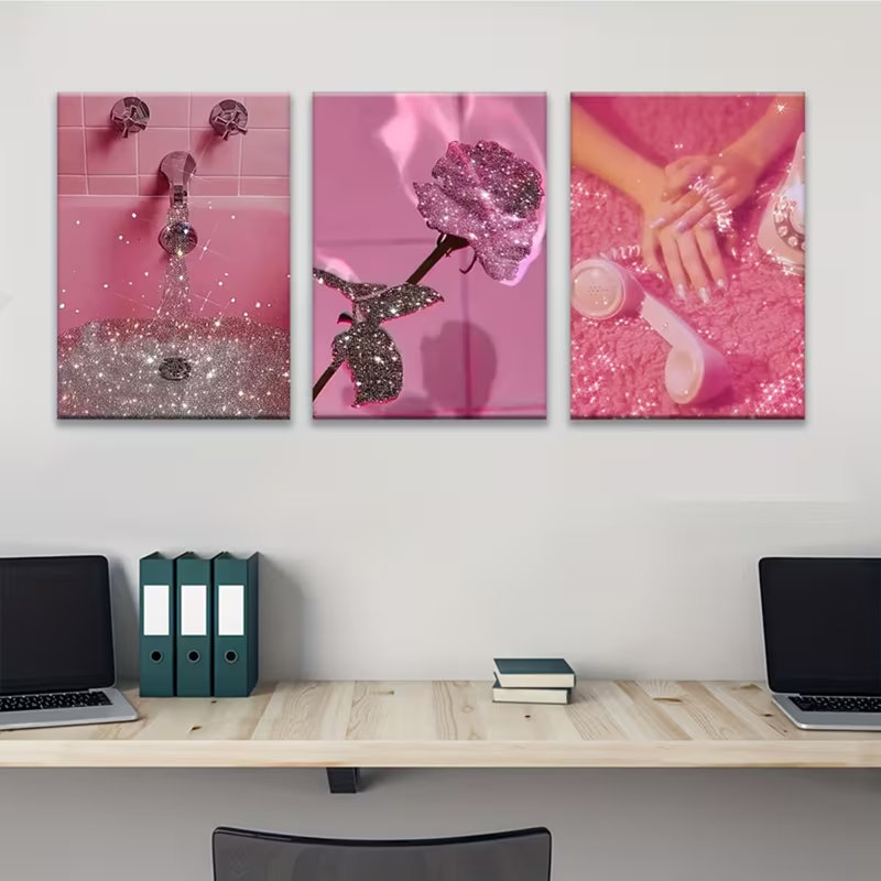 3 Piece Wrapped Canvas Wall Art, 30 cm H x 60 cm W