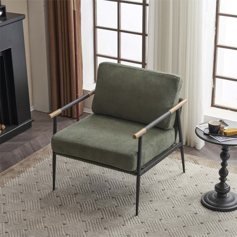 Chaise d'appoint Modern, Chenille verte