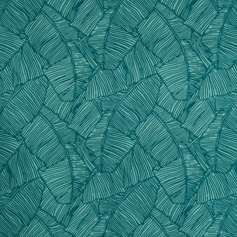 Les Palmiers 100% Linen Fabric, Teal