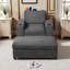 Chaise longue de 42,8 po avec repose-pieds avec rangement, canapé-lit tapissier avec port de charge USB intégré et porte-gobelets doubles-421062816