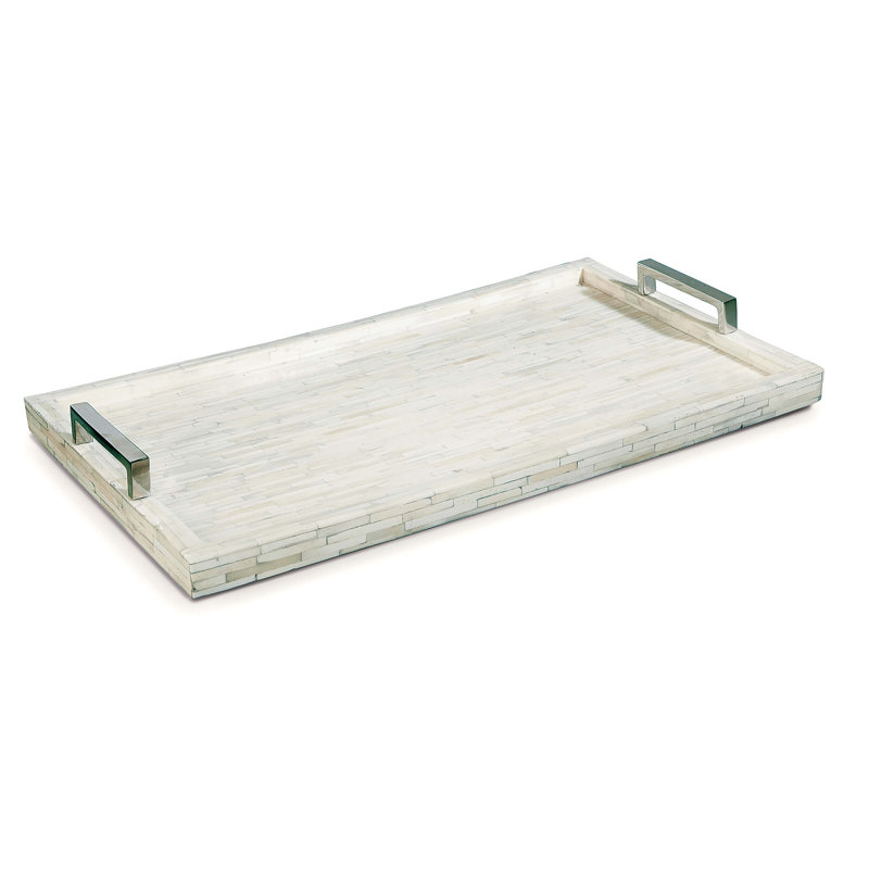 Plateau blanc os et nickel