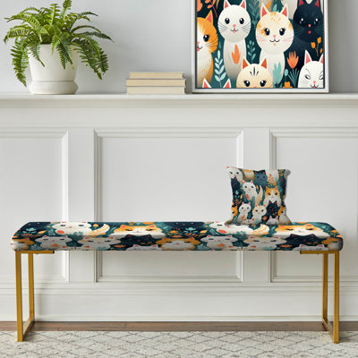 Banc rembourré à imprimé animalier