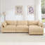 Canapé modulaire en L en chenille 3 places avec 1 repose-pieds mobile, accoudoirs en forme de croissant et coussins de dossier et d'accoudoirs enveloppants pour l'espace de vie-428833737