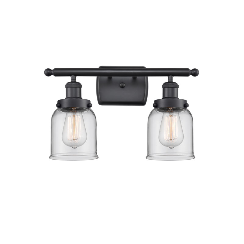 Éclairage pour meuble-lavabo 2 lumières Calton, Noir mat, DEL, Transparent