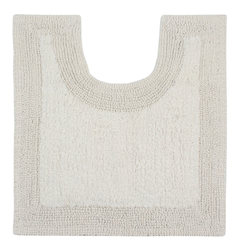 Bruss Luxury 100% Cotton Contour Bath Mat 20"x20" Reversible, Ivory