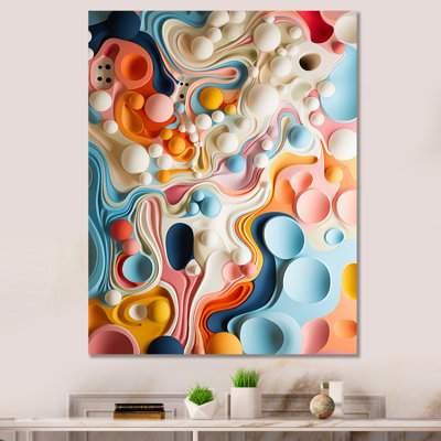 Colourful Tidal Swirls Art I - Abstract Wall Art Print