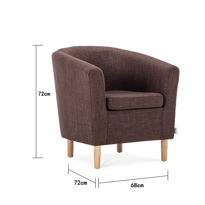 Twickenham Upholstered Barrel Chair, Brown
