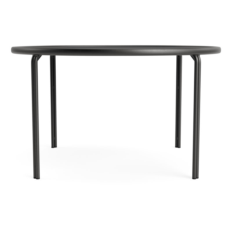 Kantan Outdoor Round Dining Table, Textured Pewter