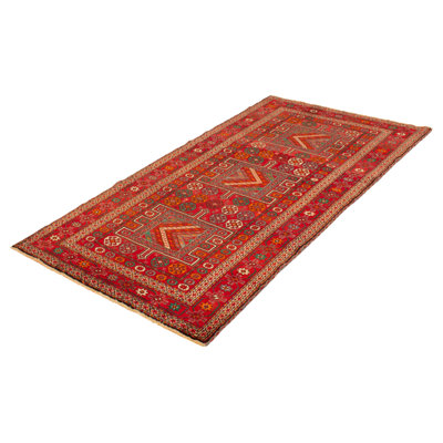 Aransa One-of-a-Kind 5'1" X 9'10" 1990s Wool Area Rug in Red