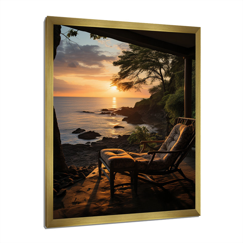 «Beach Photo Tropical Vibes I» sur toile, L 12 po x H 20 po, Encadrement doré