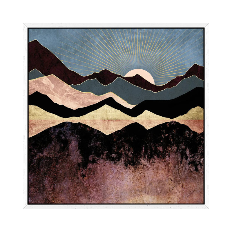 Crimson Peaks - Print on Canvas, 45.72 cm H x 45.72 cm W, White Framed