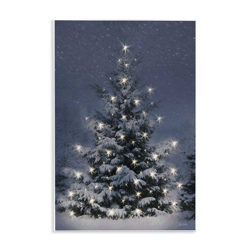 Arbre de Noël enneigé, plaque murale, par Lori Deiter, H 19 po x l 13 po