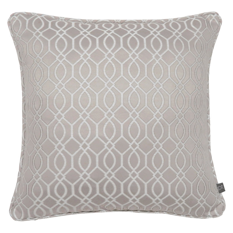 Prestigious Geometric Square Cushion, Stone, Polyester/Polyfill