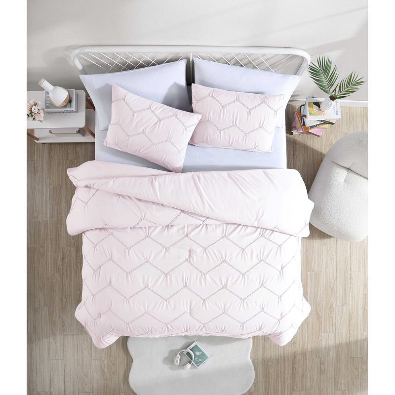 Ensemble d'édredon Somerset Swift Home, Édredon pour très grand lit + 2 taies décorativ, Rose