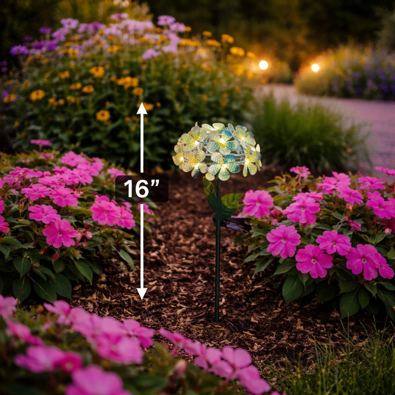 Solar Powered LED Metal Flower Garden Stake Light, Blue