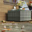 Table basse 24,4 "en osier de patio, tables d'appoint en rotin PE gris clair-2028478622