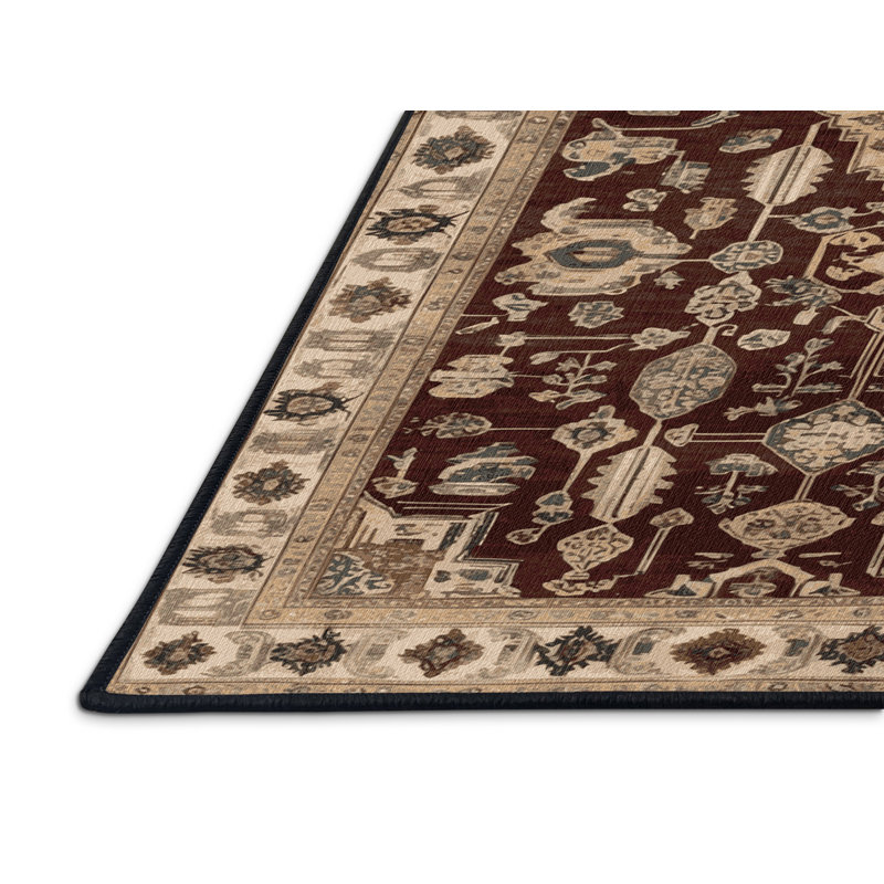 Tapis brun turc lavable à la machine, Carré 4 pi