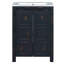 Petit ensemble de meuble-lavabo de style rétro 24 po x 18 po x 34 po avec lavabo en céramique et 2 portes à fermeture en douceur