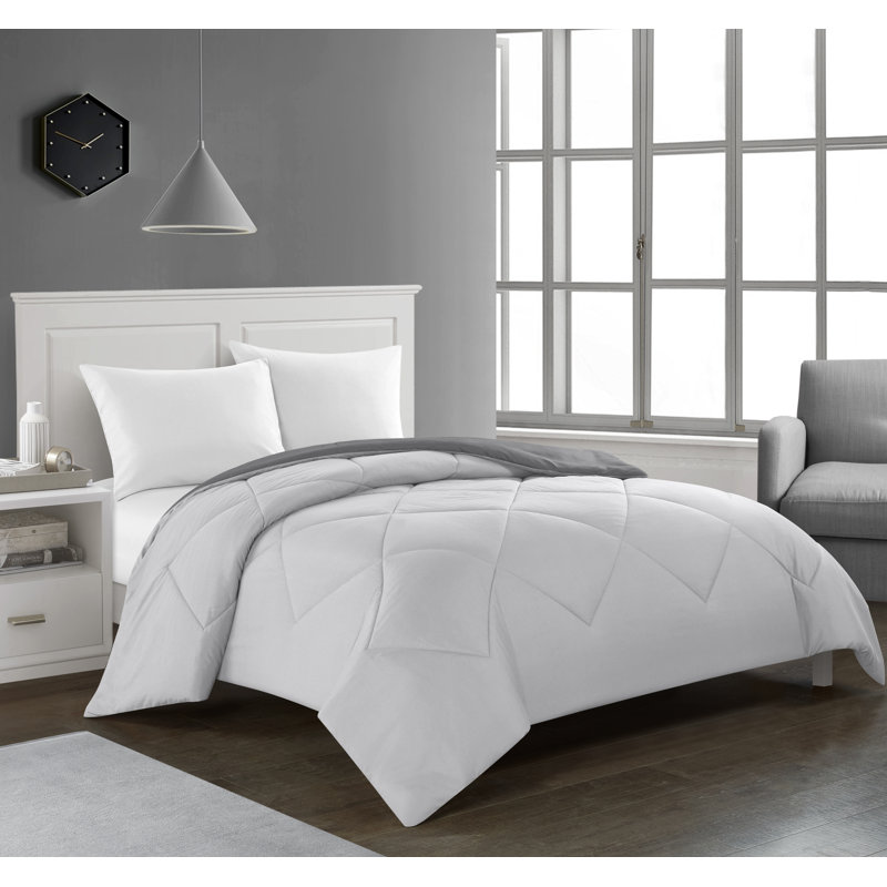 Édredon simple réversible Tommy, Édredon simple, Gris clair
