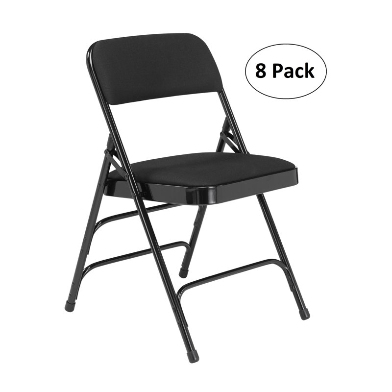 Ensemble de 8 chaises pliantes empilables National Public Seating, Noir minuit