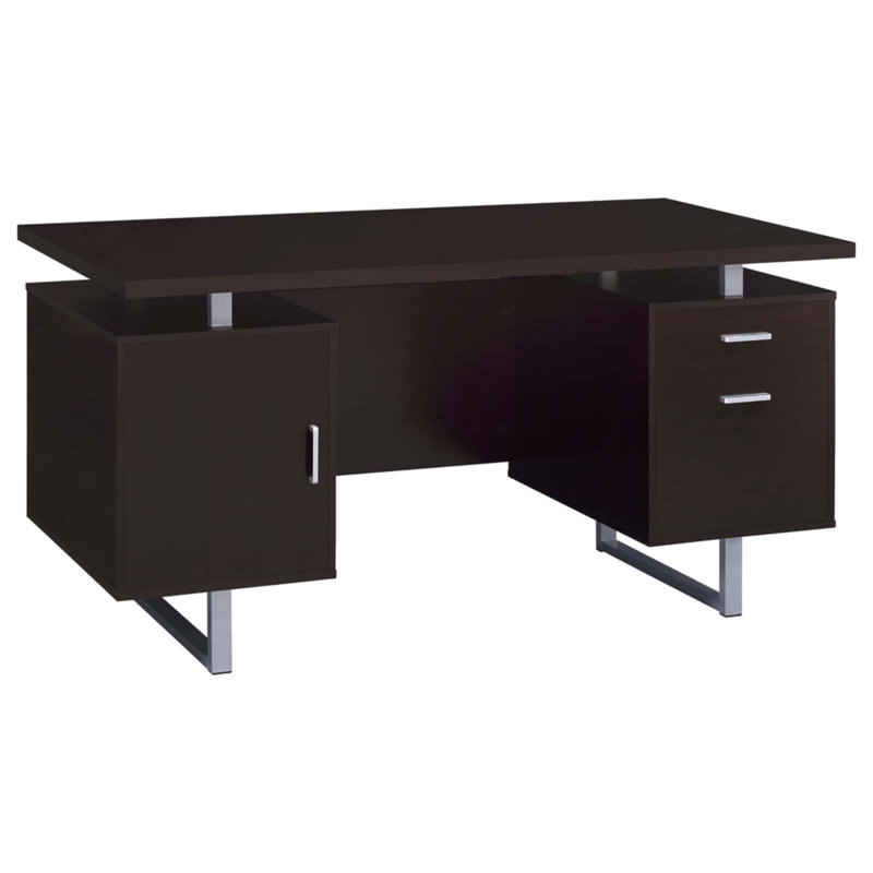 Bureau flottant à 2 tiroirs Cappuccino