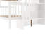 Lit superposé simple avec escalier sécuritaire et rangement pour tiroirs - garde-corps blanc-309480136-309480151