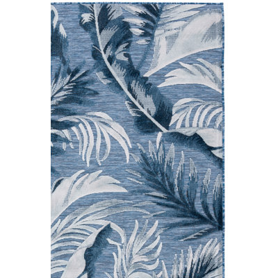 Mazzola Floral Light Blue/Dark Blue Indoor / Outdoor Area Indoor/Outdoor Area Rug