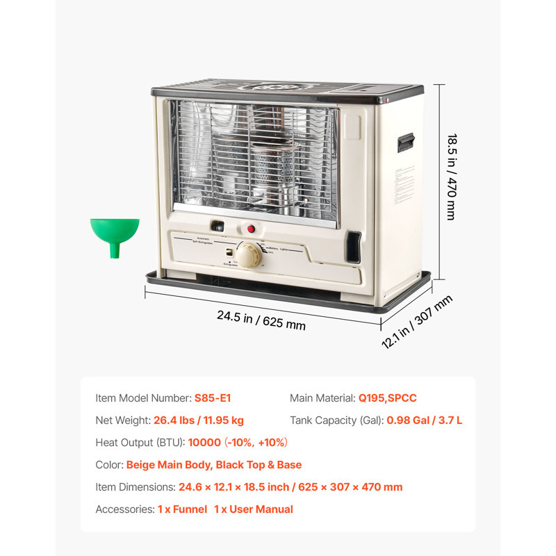 VEVOR 10000 BTU Cabinet Space Heater