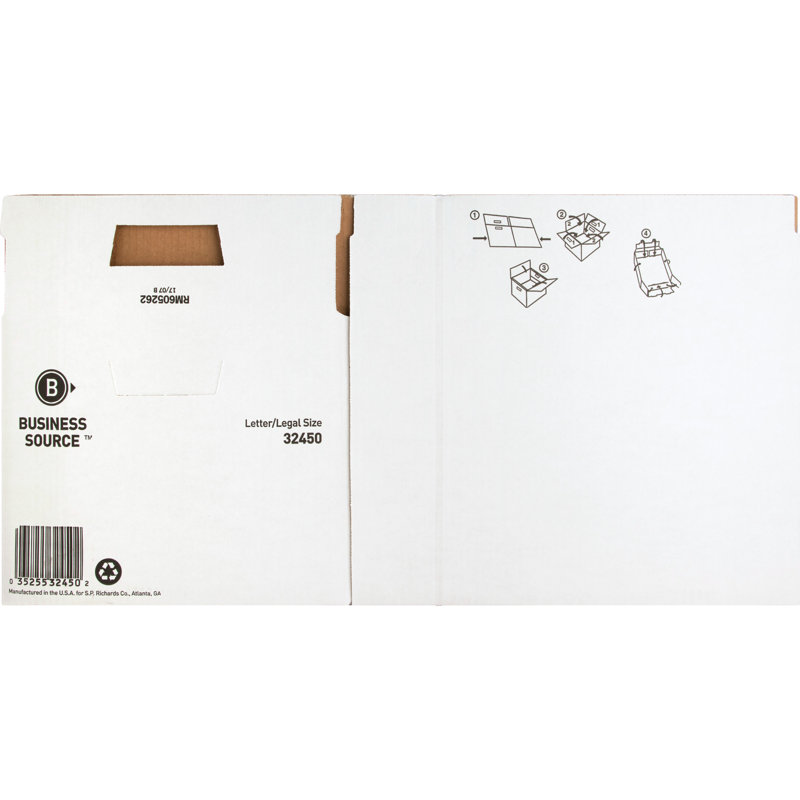 Storage Boxes, Letter/Legal,  White, 12-Pack