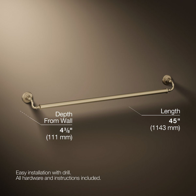 Barre d'appui Kohler Artifacts, Bronze brossé vibrant, L 42 po