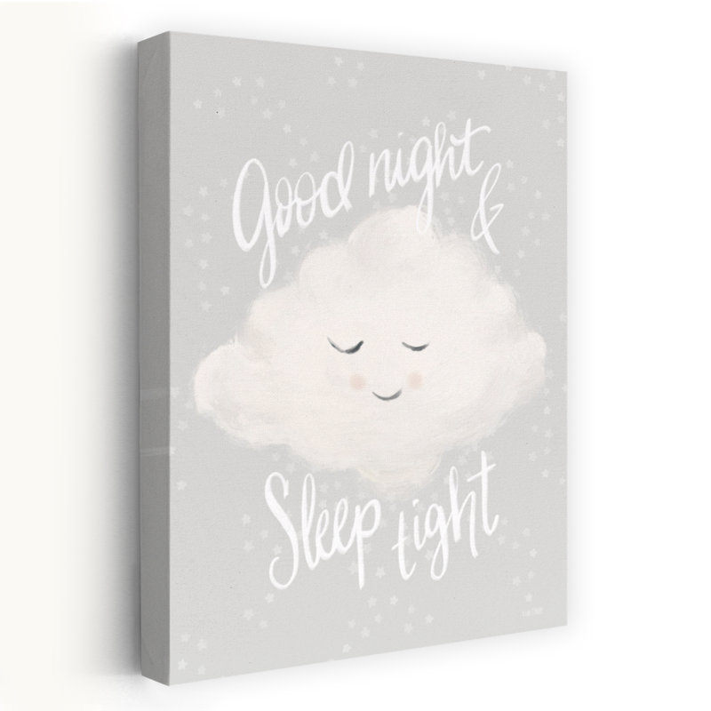 Good Night & Sleep Tight Cloud - Contemporary Sleeping Cloud Bedtime Art Dreamy Cloud Art, 24" H x 16" W